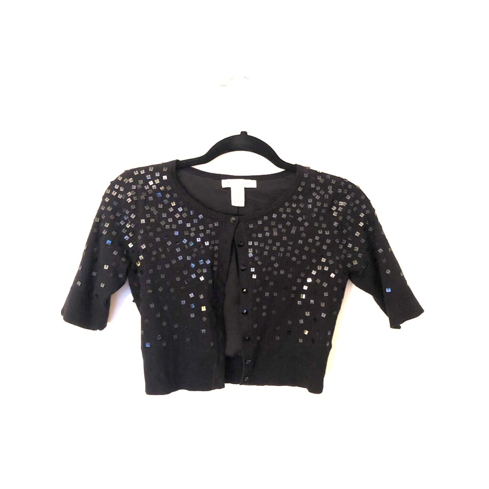 Black Short Sleeve Sequin White House Black Market